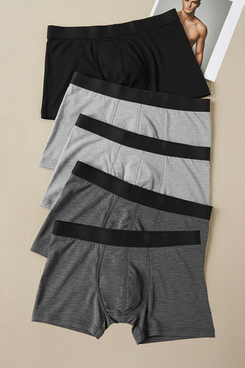 Trendyol Collection 5 db fekete-antracitszürke színű pamut boxer csomag - TMNAW21BX0018