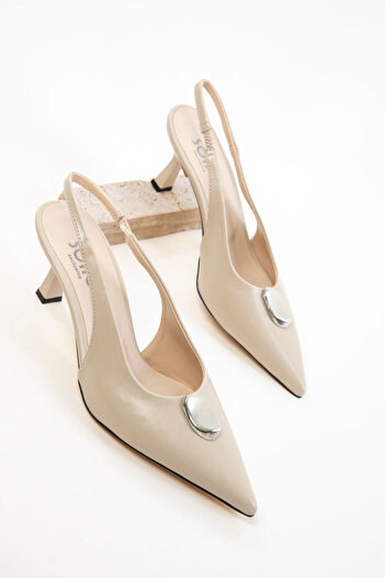 SOHO Beige Women's Classic Heeled Shoes 20673