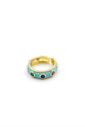 Rasanet Enameled Ring - Turquoise