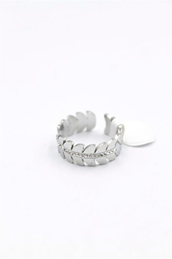 Rasanet 6 Stone Leaf Ring - Silver Color