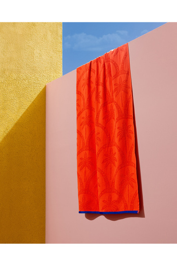 Madame Coco Palmie 100% Cotton Beach Towel - Orange - 70X150 cm