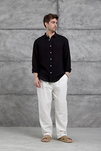 NOMARC Μαύρο πουκάμισο Nmrc Muslin Oversize