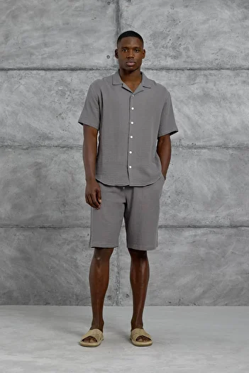 NOMARC Smoked Nmrc Muslin Short Sleeve Oversize Shirt