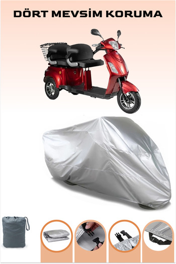 Breen Gray Volta Vm4+ 1500W Double Electric Moped 3 Wheel Motorcycle Tarpaulin