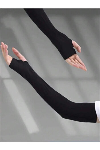 Atika Moda Black Fingerless Long Gloves