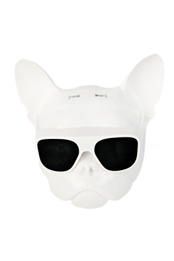 Famous Frenchie Portable speaker, French Bulldog, Bluetooth, USB, white