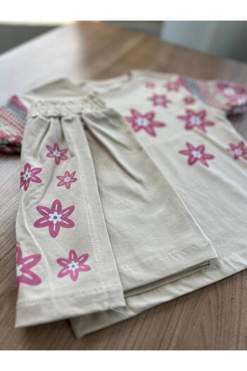 Cmk Kids club Girl's Star Patterned Knitwear Sleeve Shorts Set (3-7 Years)