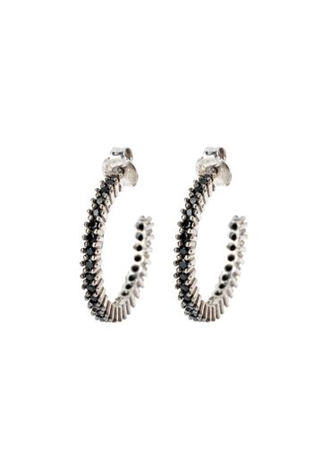 Unika Stud Earrings with Black Stones