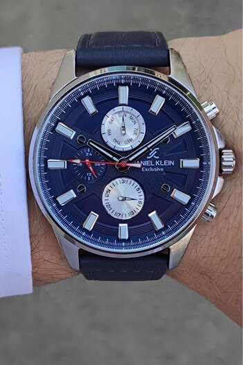 Daniel Klein Exclusive Active Indicator Navy Blue Dial and Strap Men's Wristwatch