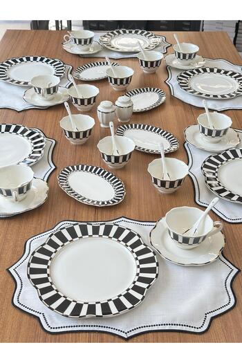 MD MİMOZA DEKOR Breakfast Set 42 Pieces Victory for 6 People