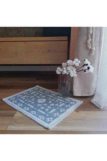 Kotonia Home Entrance decorative rug - woven - Loops, 100% cotton, 40x60cm, grey 02