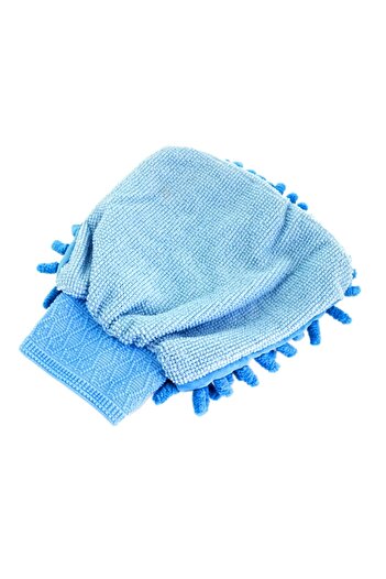 OEM Microfiber glove for car washing and miscellaneous, wiping and polishing, 2 sides, blue
