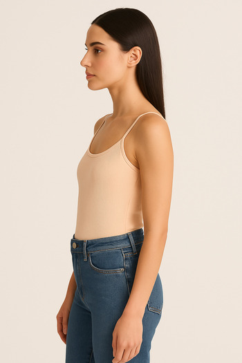 HNX Peach Cotton Thin Strap Ribbed Women's Athlete