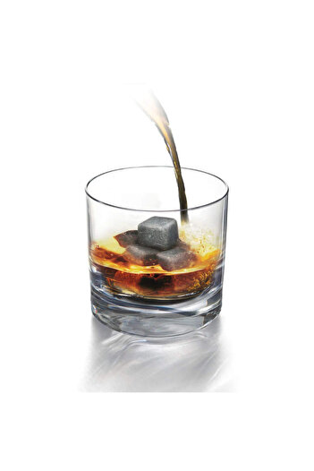 zola Set of 12 ice stones, for cooling drinks, black, storage box and bag