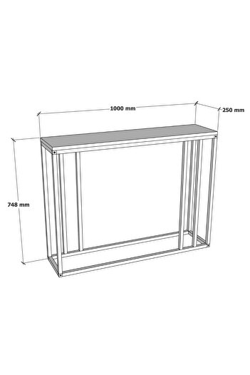CMKStore Metal Ayaklı Dresuar Dekoratif Raflı Dresuar Konsol Metal Dresuar 100 Cm
