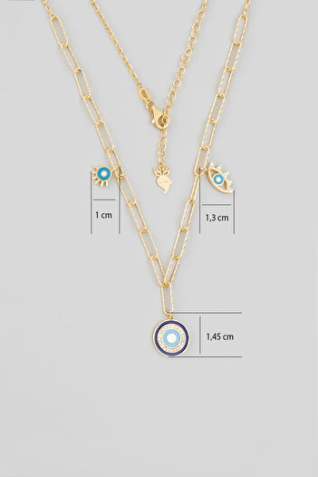 So CHIC... Minimal Mine 18 Ayar Sarı Altın Kaplama 50 Cm Gümüş Zincir Kolye