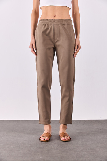 VENA Alian Smart Trousers with Elastic Waist - Stone