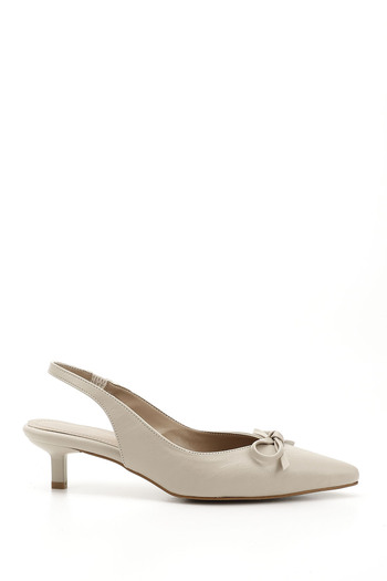GÖNDERİ(R) Women's / Girls' Skin Short Thin Heeled Bow Slingback Shoes