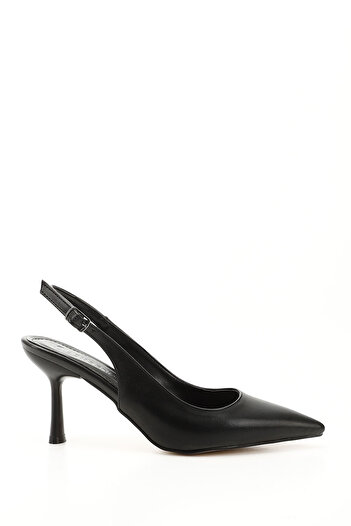 GÖNDERİ(R) Women / Girls Black Pointed Toe Goblet Heel Slingback Shoes