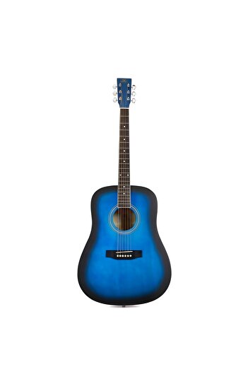 SX SD104BUS, dreadnought western acoustic guitar, matte blue sunburst