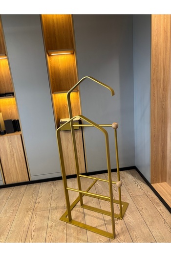 Aldegard Koraks Lüks Gold Alüminyum Dilsiz Uşak | Çift Tepeli Elbise Askısı | Ev, Ofis Ve Butik Için