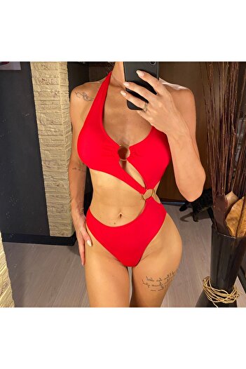 EZRA Stylish Design Ring Detailed Swimsuit
