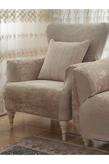 BTF HOME Yumuşacık Yıkanabilir Tüy Leke Tutmayan Lastikli Kadife Koltuk Örtüsü Koltuk Kılıfı Takımı 4lü"set