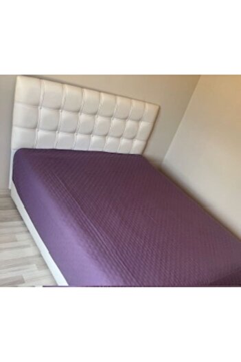 GENÇEV HOME COLLECTİONS Quilted Plain Plum Single Multi-Purpose Cover (Pike) - Double-Sided Use