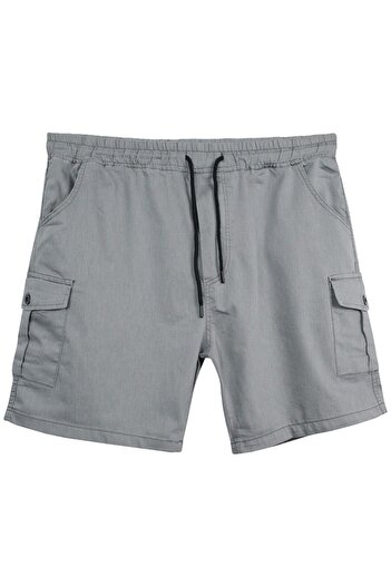 tambattal Large Size Lycra Denim Shorts with Cargo Pockets