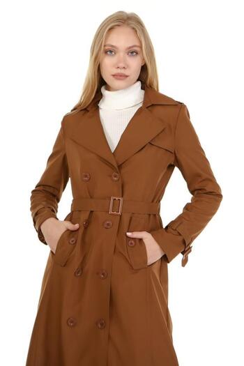 Jamila Long Plus Size Women's Lined Trench Coat