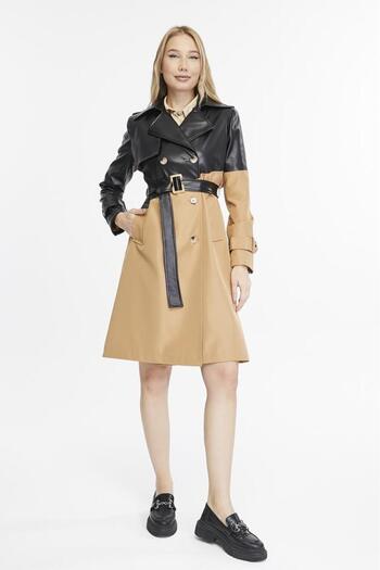 Jamila Leather Women's Trench Coat
