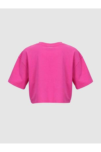 Ltb Contrast Printed Pink T-shirt