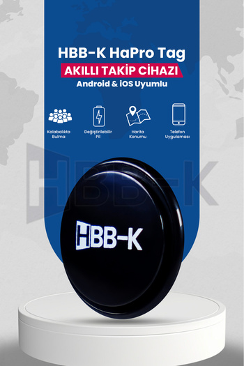 HBB-K Hapro Tag Ios & Android Uyumlu Airtag Akıllı Gps Takip Cihazı(SİYAH)
