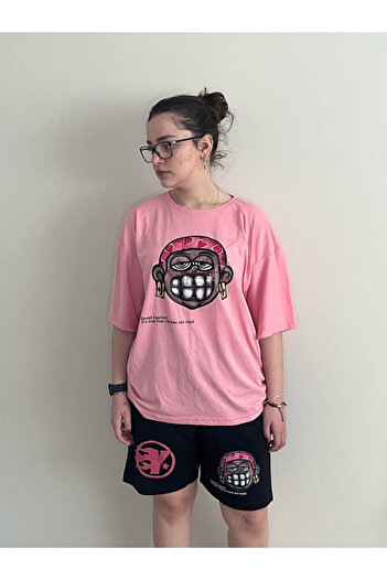TRENDPUNKY Unisex Hiphop Printed Bottom Top Shorts T-Shirt Set