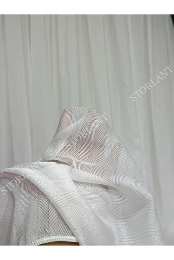 Storlant Soft Zigzag Bamboo Plain Tulle Curtain 1/3 Tight Pleated, No Ironing Required |   Most Preferred Model