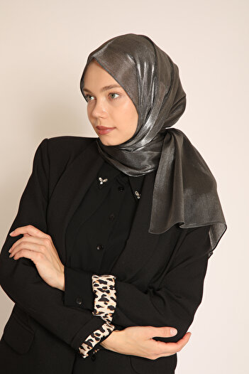 BERCHEM SCARF Akel Anthracite Shawl – Shiny Hijab Shawl That Complements the Nighttime Elegance