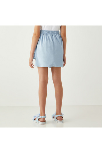 Juniors Solid Skirt With Elasticated Waistband And Pockets