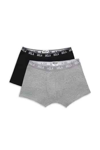 UCLA Irvine Black-Grey Waist Banded Jacquard Standard Fit Men's Boxers