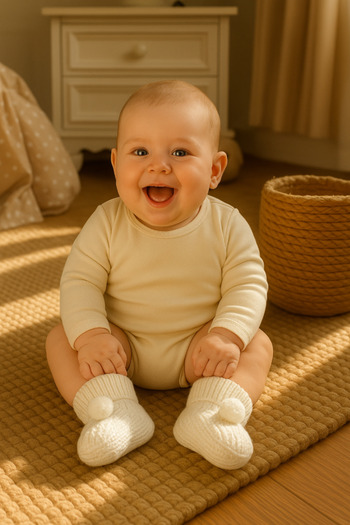DAPWEAR'S KIDS Special Production Pompom Knitwear Baby (Newborn) Booties