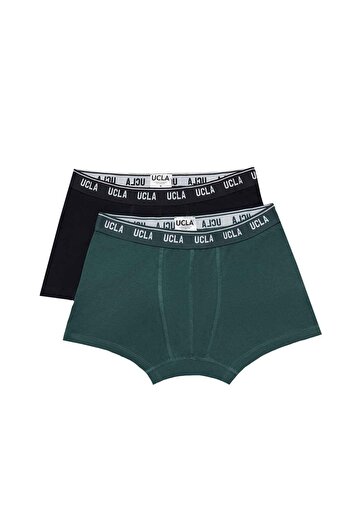 UCLA Irvine Navy Blue - Green Waistband Jacquard Standard Fit Men's Boxers