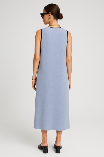 MYMİSİY Rochie de in cu decolteu in V - Albastru