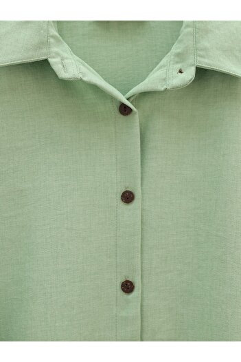 Modamorfo Buttoned Trousers Shirt Linen Suit - Water Green