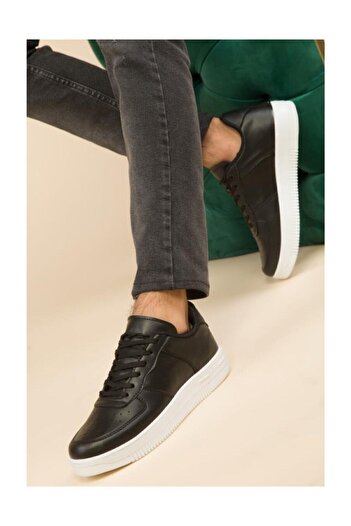 öz taha Air Siyah Beyaz Bağcıklı Sneaker