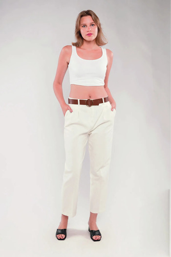 Rayko Women's Belt Pants Stone