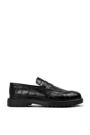 Deery Ανδρικά παπούτσια από γνήσιο δέρμα Μαύρα Loafer