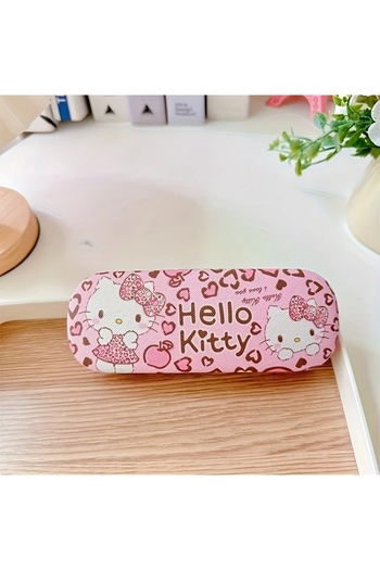 GlassySKY Leopard Hello Kitty Glasses Storage Box Glasses Container,Teenager Children Student