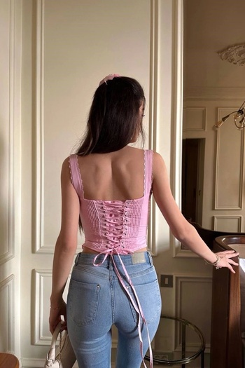 Eka Women's Pink Lace Bustier 1041-2555