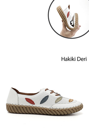 GÖNDERİ(R) Жіночі / Дівчачі білі шкіряні черевики на шнурівці Comfort