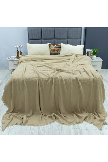 OTEXSA Stone Color Muslin Single Bed Pique - 160X200