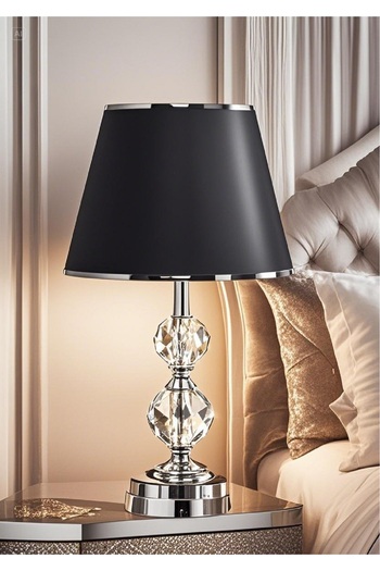 571 Store T Series Table Lampshade - Metal and Glass Body, Fabric Headboard
